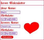 Q-LoveCalculator mobile game Screenshot