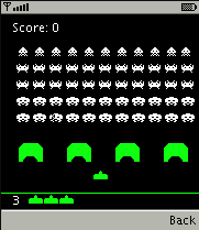 Q-SpaceInvaders mobile game Screenshot